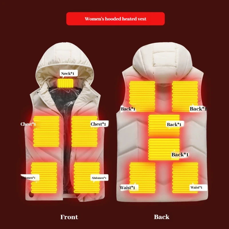 New 11 Wheel Drive Unisex Heating Suit for Men USB Smart Heating Vest for Men, Electric Heating Graphene Heating Suit