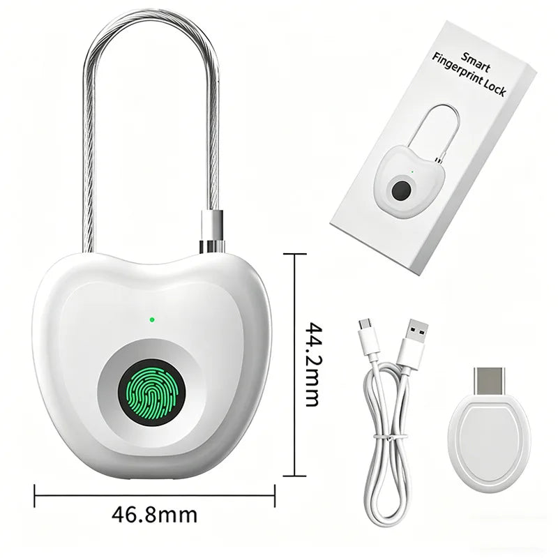 Smart Fingerprint Padlock Biometric Intelligent Lock Dormitory Home Protection Outdoor Cabinet Warehouse Extended Security Lock