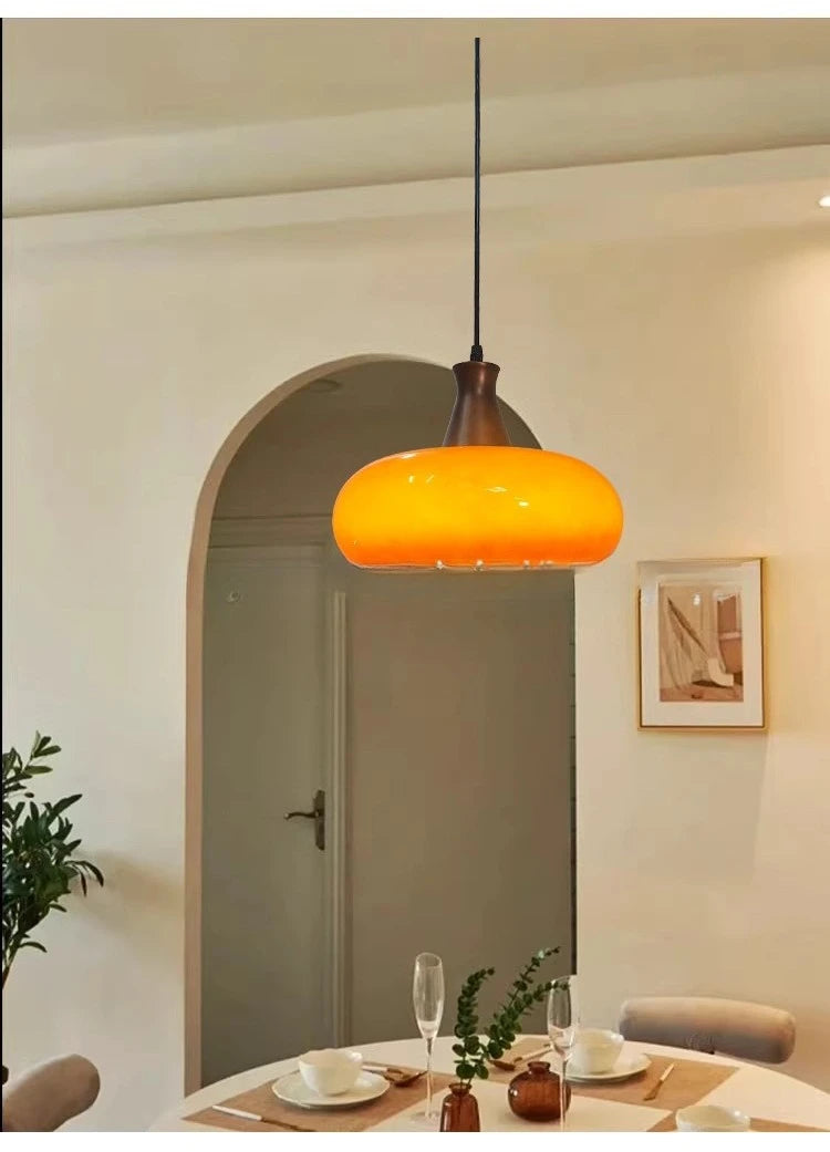 Japanese Bauhaus Glass Pendant Lights for Study Homestay Classical Atmosphere Ceiling Chandeliers LED Lamps Medieval Fixtures