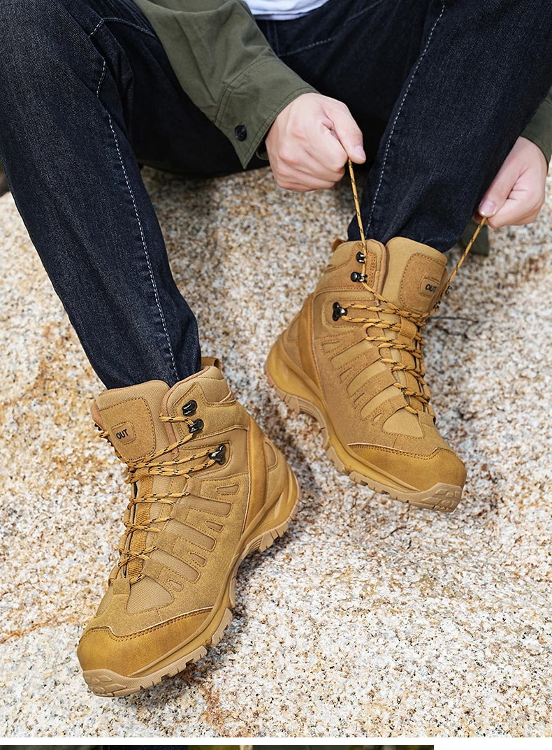 Outdoor Hiking Boots Men Shoes Anti-slip Wear-resistant Thick-soled Sports Shoes Men Breathable Comfortable Casual Shoes Men