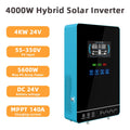 Y&H 4KW Hybrid Solar Inverter 24VDC to 110V/120VAC 4000W Off Grid Pure Sine Wave Solar Inverter with MPPT 140A Solar Charger 50Hz/60Hz