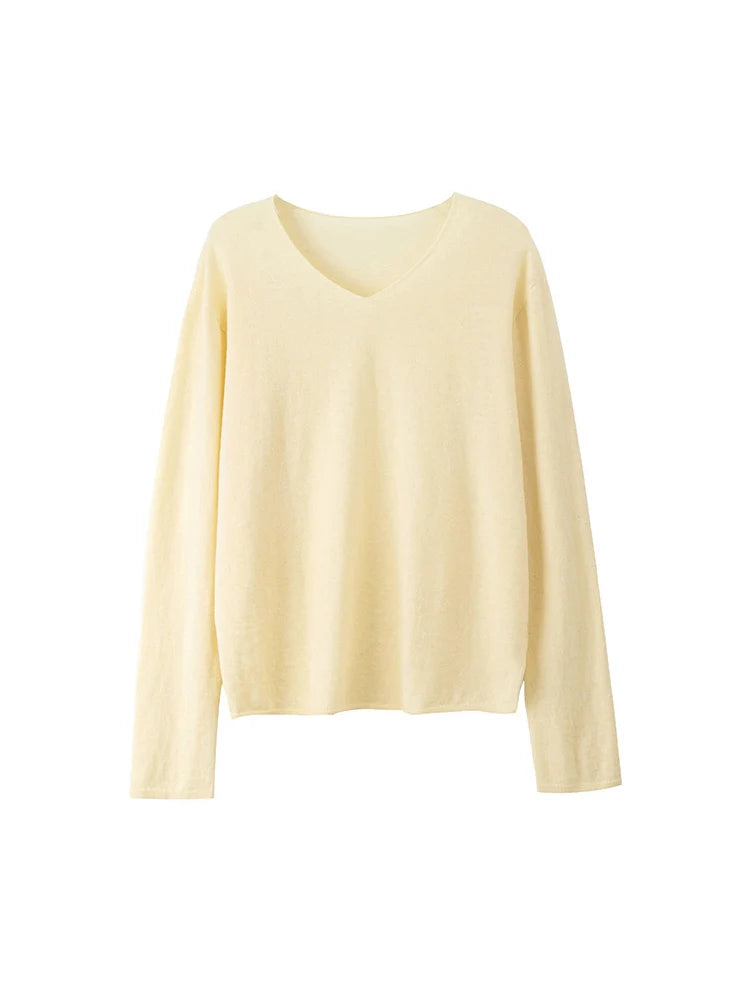 SuyaDream, Women Wool Pullovers, 5%Cashmere 92%Wool, Soft Cozy Sweaters, 2025 Fall Winter Basic Solid Knit Top