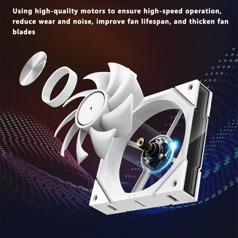 ICE Whale WX-1 Wire-Splicing PC Case Cooling Fan ARGB Mirror Cycle Light Effect 800-2000RPM PWM Water Cooling 360mm Cooler Fan