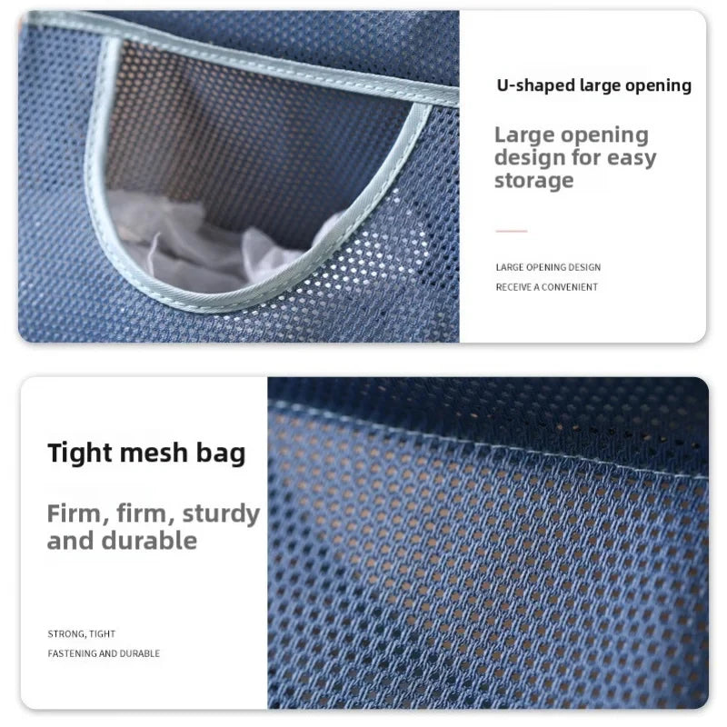 Kitchen Wall Mounted Garbage Bag Storage Bag, Hanging Plastic Bag Organizer With Hooks