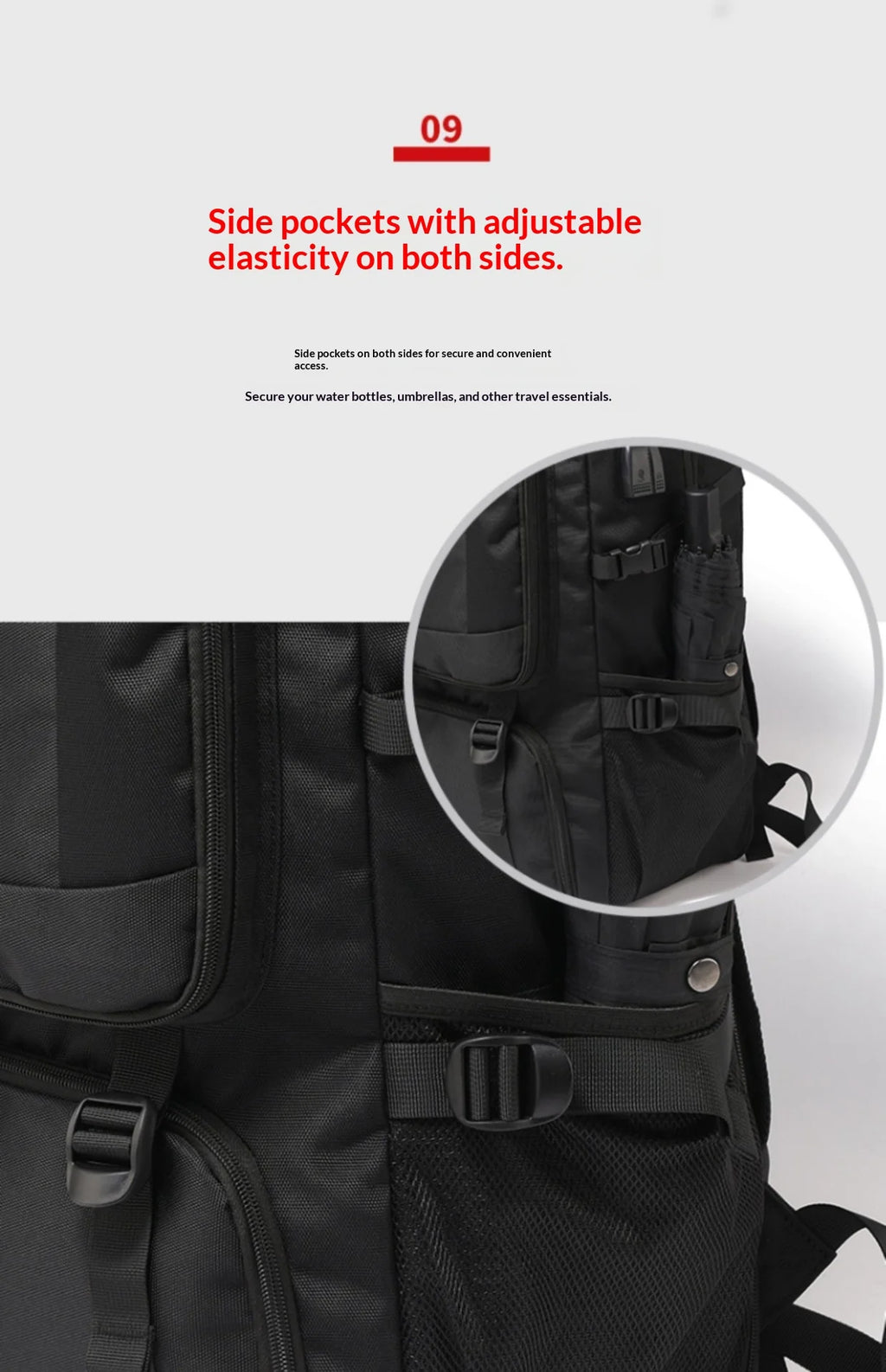 50L 80L Men's Large Travel Backpack, Separate Shoe Compartment Waterproof Business Backpack Outdoor Sports Black Storage Bag