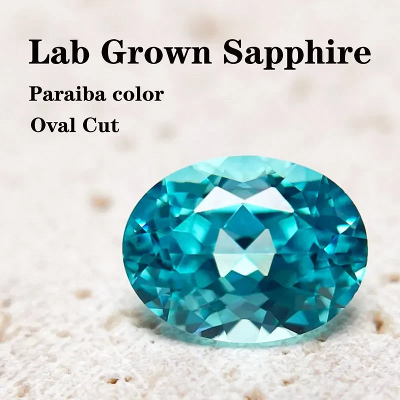 Paraiba Natural Color Oval Shape VVS1 Laboratory Diamond for DIY Jewelry Making Materials with Certificate Wholesale Price