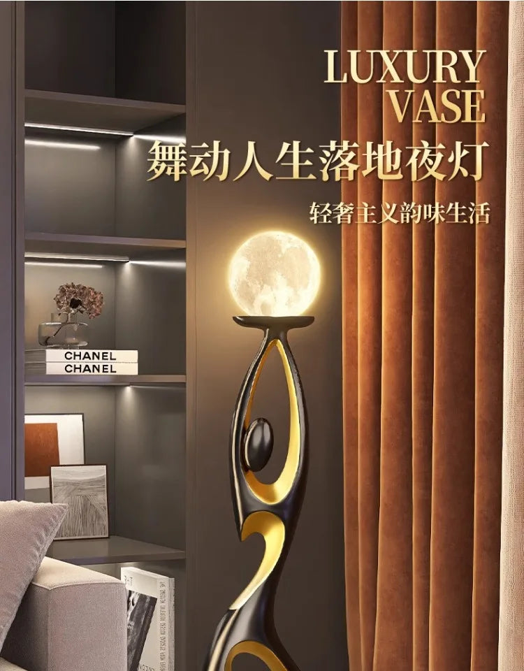 Art Floor Lamp for Living Room Bedroom Sofa Side Decorative Ambient Light Medieval Style High End Light Luxury Standing Lamp