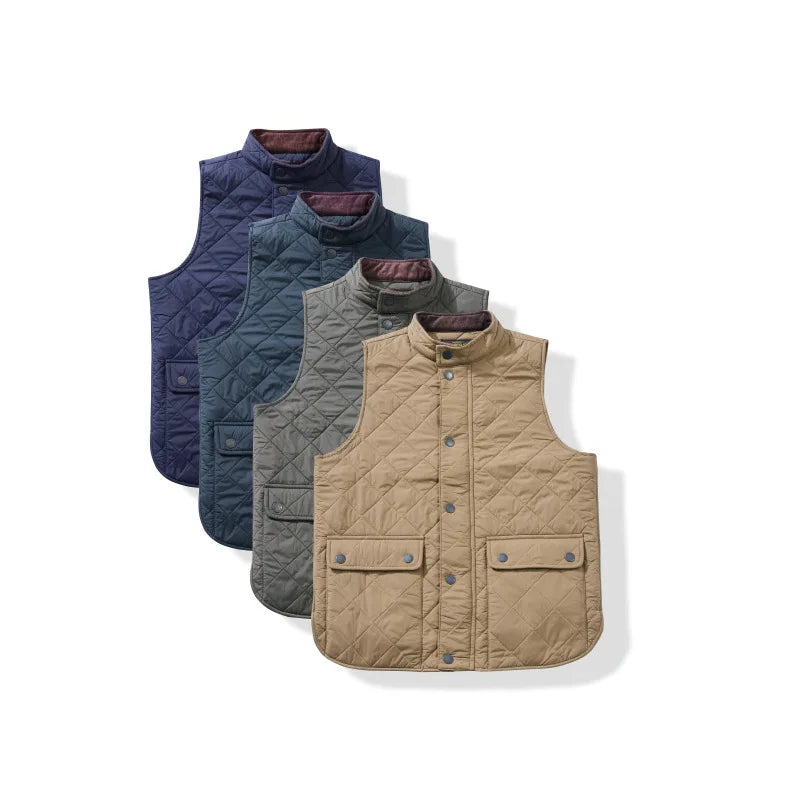 New corduroy thick plus cotton quilted vest for men for autumn and winter