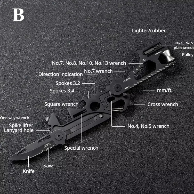 Multifunctional EDC Tool Card Folding Scissor Knife Outdoor Camping Gear
