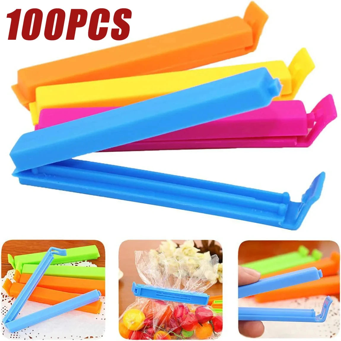 10-100pcs Plastic Food Bag Clips Sealer Clamp Kitchen Tool Portable Storage Seal Sealing Clip for Bag Sealing Accessories