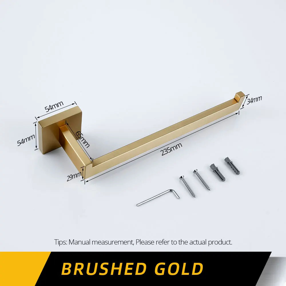 Bagnolux Towel Holder For Bathroom Wall Mounted Black Towel Bar Brushed Gold Bathroom Accessories Matte Black Towel Rack
