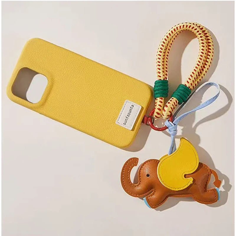 Cute and Playful Leather Dumbo Bag Pendant Bag Charm Bag Accessories School Bag Backpack Charm