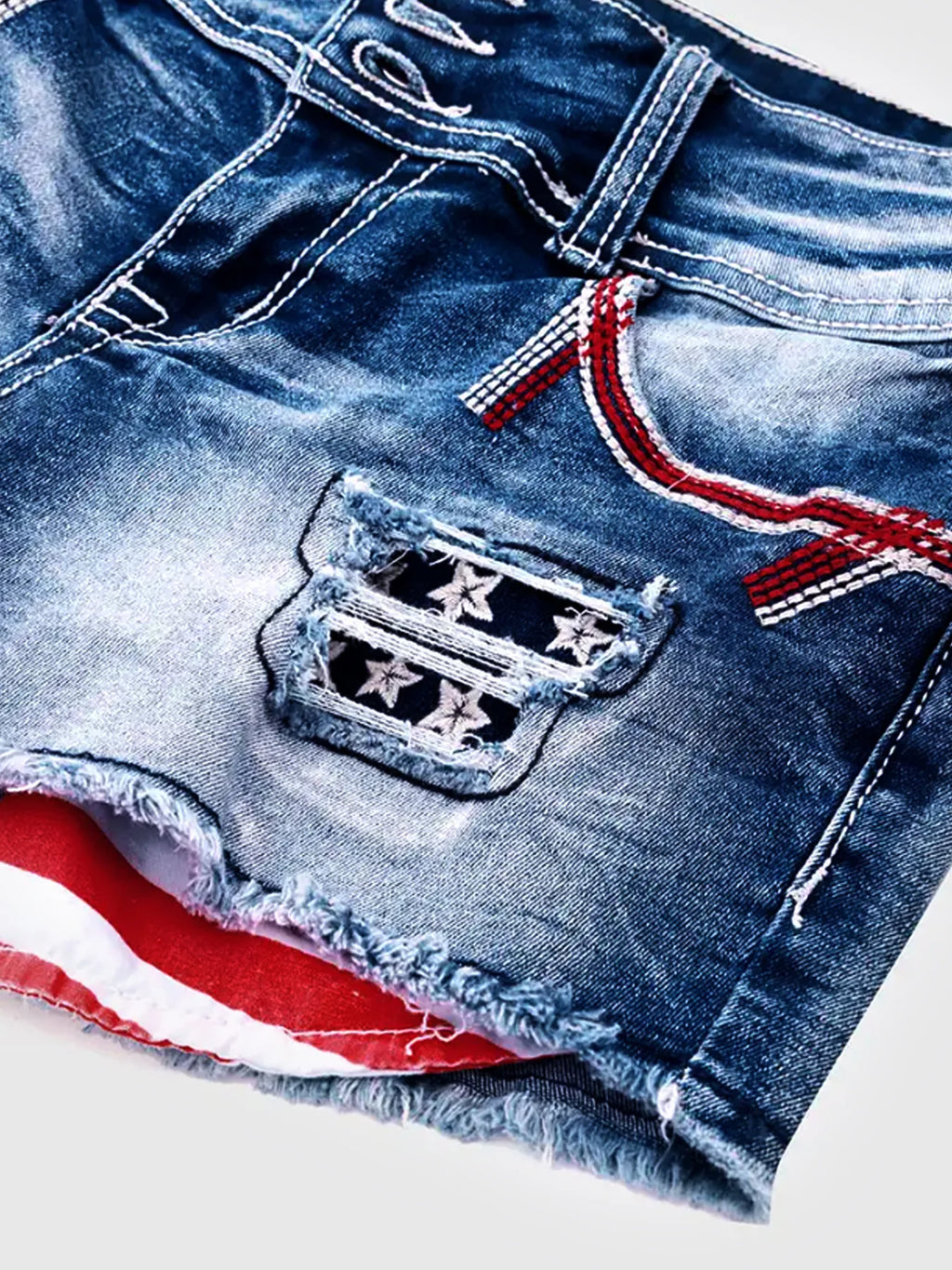 Denim Pant Women Jeans Shorts Short Pants Slim Fit High Waist Button Trousers Skinny Streetwear Hole Splice Summer 2025