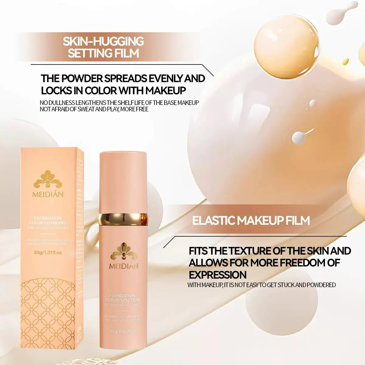 4-in-1 Foundation Magic Color Changing Foundation Liquid Soft Matte Long Lasting Hydrating Makeup Base Maquiagem Spf 50