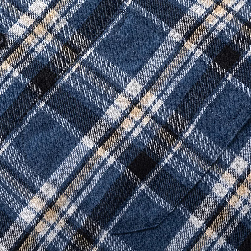 Men Shirt Plaid FlannelLong Sleeve Blue Loose Mens Casual Shirt Oversized Spring Autumn Comfortable Male Soft Dress Shirt