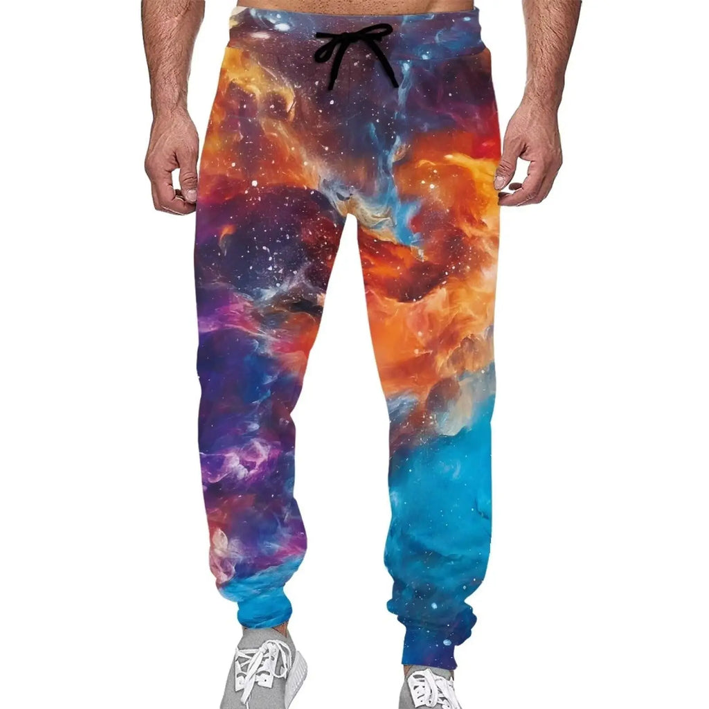 Men's Casual Jogging Pants Abstract Kitten Pizza Print Design Suitable for Outdoor Sweatpants Autumn and Winter Fashion