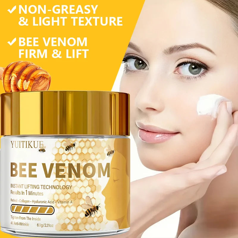 YUITIKUE Bee Venom Instant Lifting Cream 60g with Retinol Collagen Hyaluronic Acid Vitamin A Anti-Aging