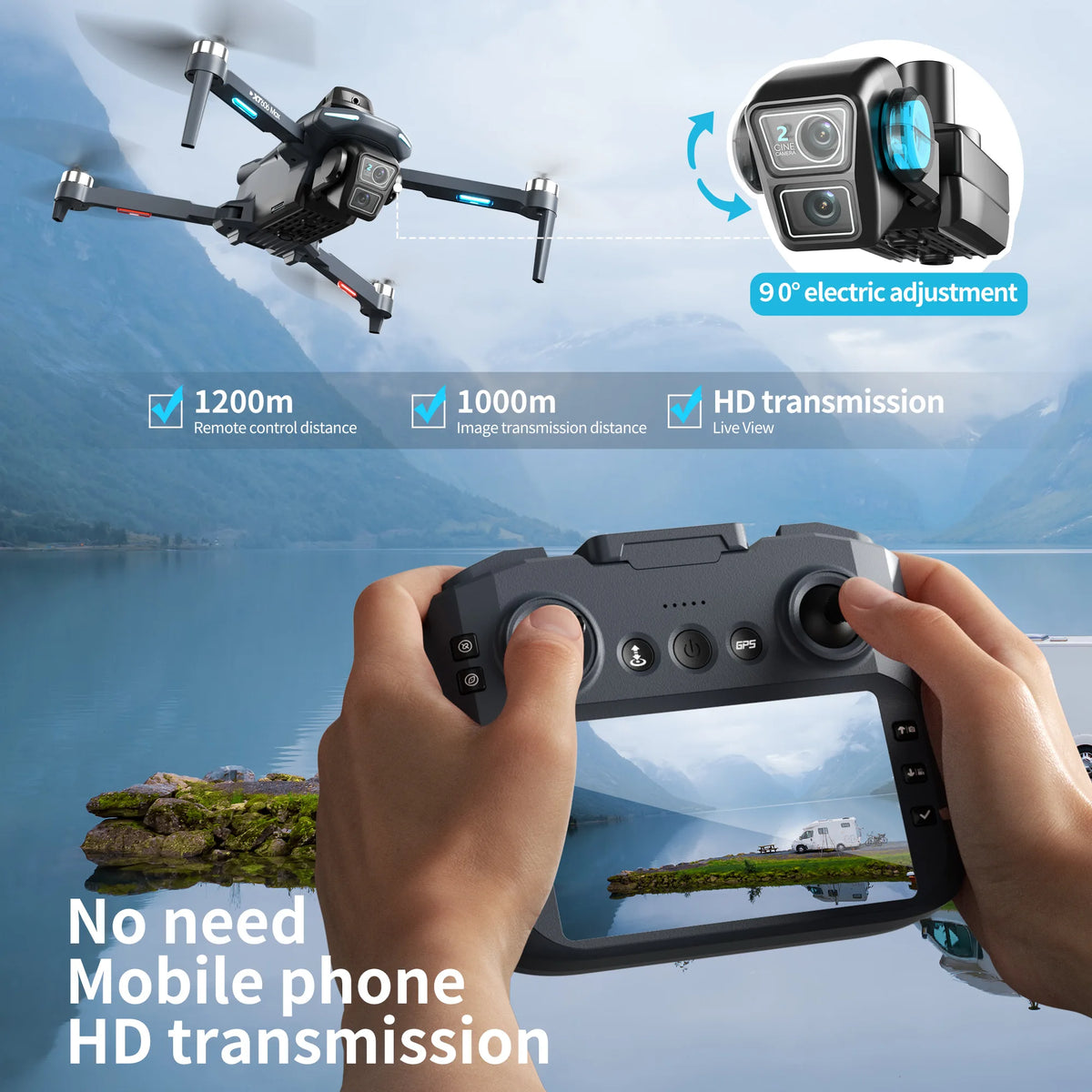 Original NEW XT606 GPS Drone 8K HD Professional dual camera 5G WIFI FPV Obstacle Avoidance Brushless RC Quadcopter Dron toys