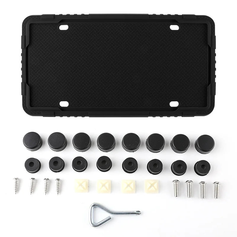 For Infiniti Car Silicone License Plate Frame Kit Detachable Waterproof Antirust Number Plates Holder Bracket for US Canada Auto