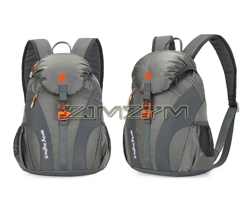 15L Waterproof Outdoor Hiking Bag Large Capacity Anti-theft Double Zipper Hiking Sports Backpack Spring Outing Bag
