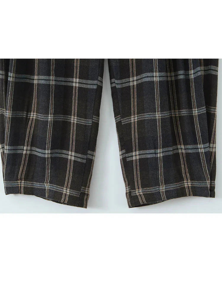 HH Women Spring Fashion Versatile Pocket Decorated Loose Pants Female High Street Casual Elastic Waist Drawstring Trousers Mujer