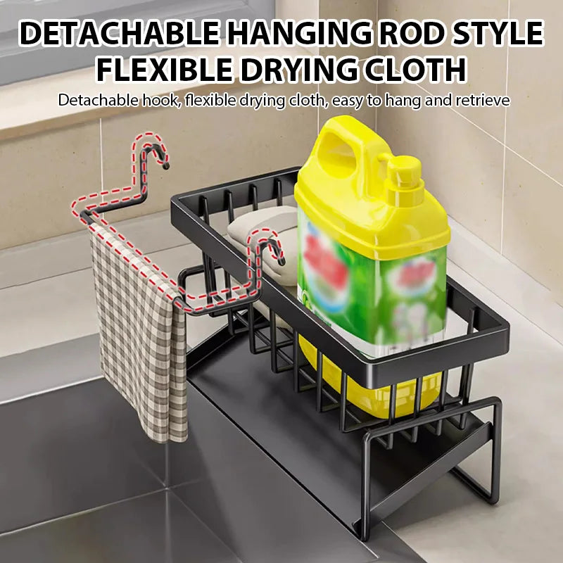 Kitchen Sink Drain Rack Organizer Sink Shelf Soap Sponge Holder Dishcloth Towel Rack Filter Basket Countertop Storage Spice rack