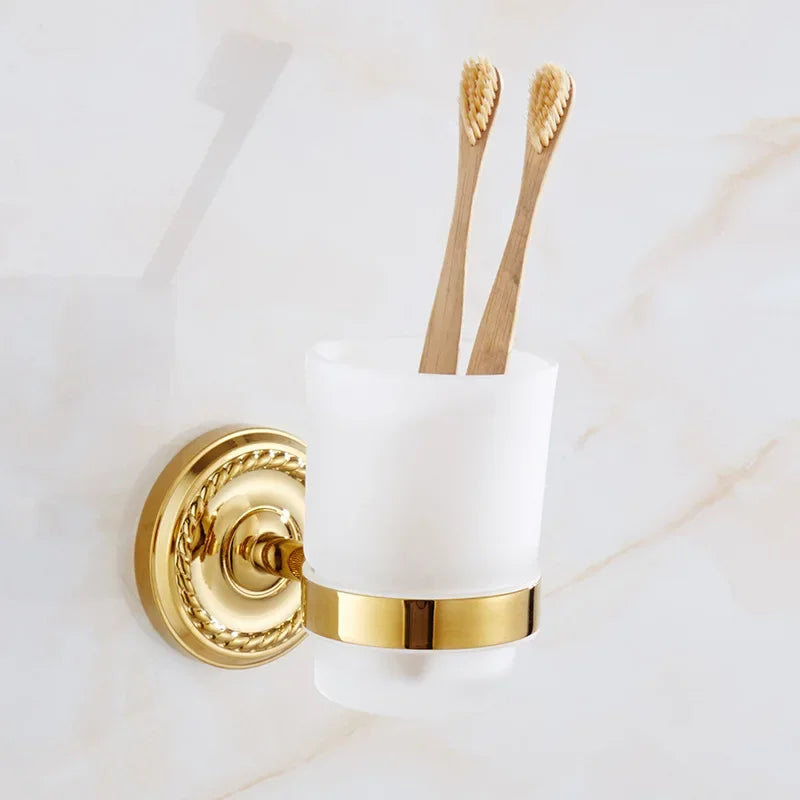 Luxury Gold Brass Bathroom Accessories Set,Robe hook,Paper Holder,Towel Bar,Towel Ring,bathroom sets, Gold Towel Rack,Soap Dish