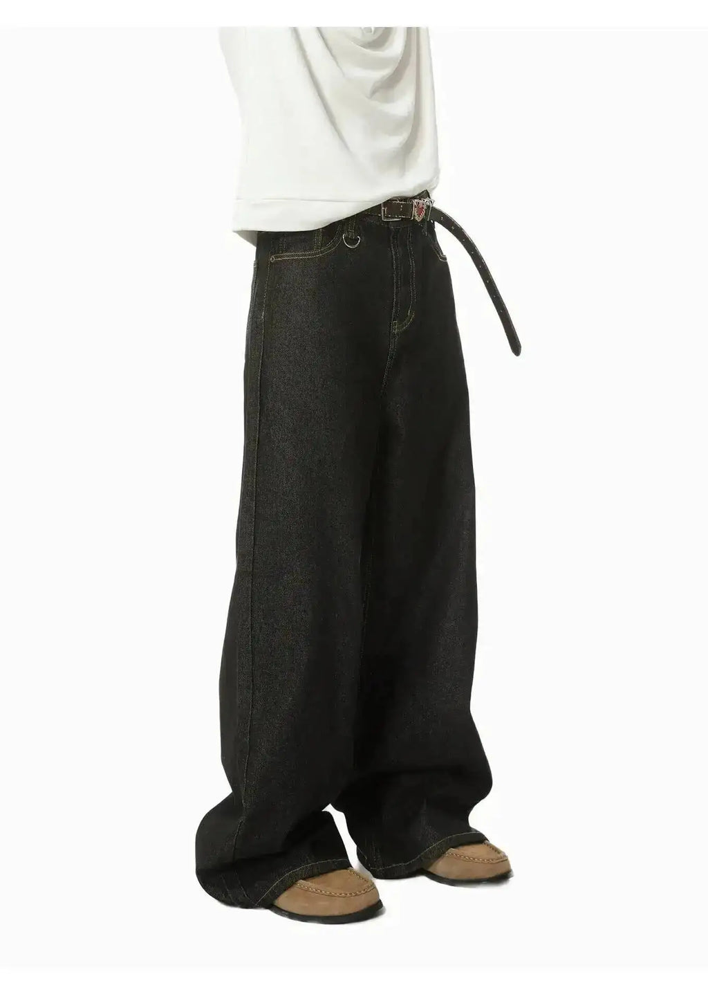 IEFB Men's Straight Denim Pants New Cleanfit Solid Color Korean Version Wide Leg Versatile Casual Jeans Trend New Autumn  9C1519