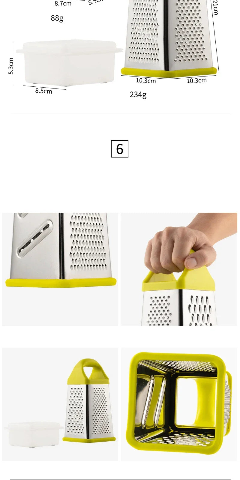 Multifunctional Vegetable Grater Chopper 4 Side Manual Stainless Steel Cheese Garlic Ginger Fruit Cutter Slicer Kitchen Gadgets