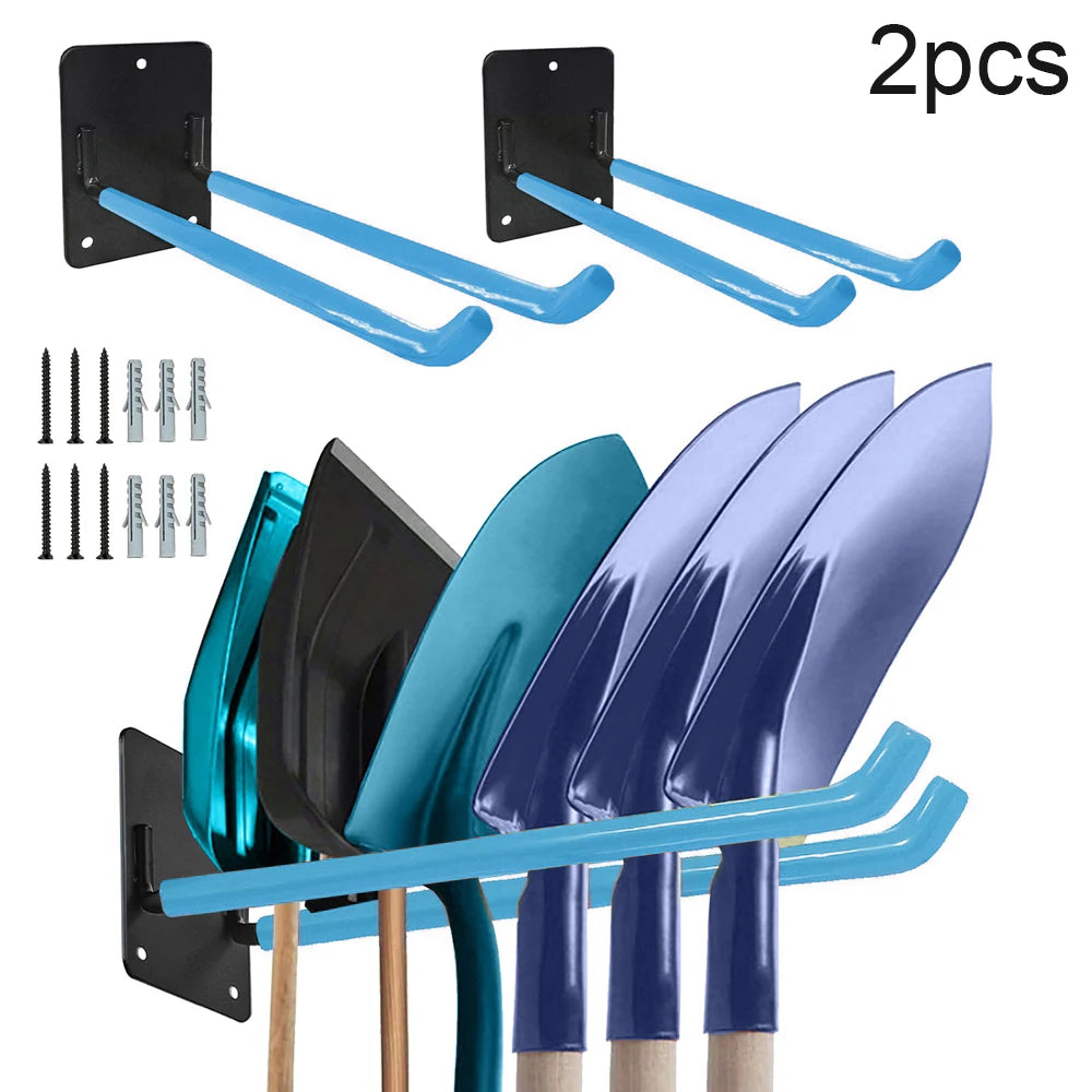 Tool Storage System Hook Wall Holder Garage Storage Multi-Purposes Garden Tool Organizer Shovel Rake Broom Hose Shovel Organizer