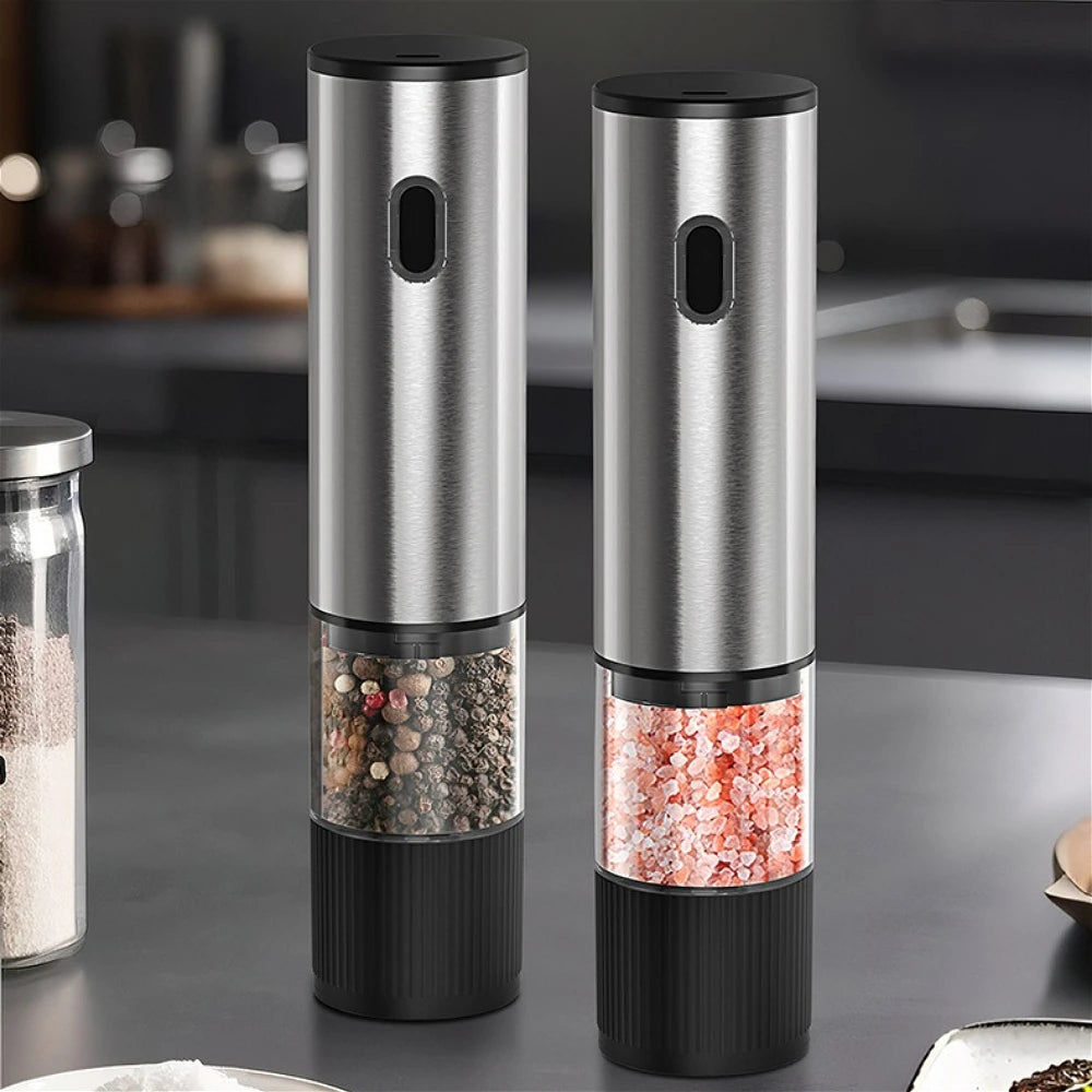 Rechargeable Automatic Salt Pepper Grinder Set Electric Grinding Mill with External Coarseness Adjustment Home Kitchen Gadgets