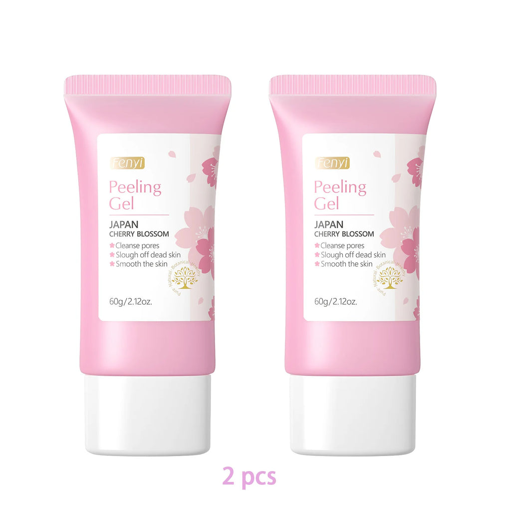 Sakura Gentle Exfoliating Gel for Face and Body, Deep Pore Cleansing Skin Smoothing Brightening Scrub 60g
