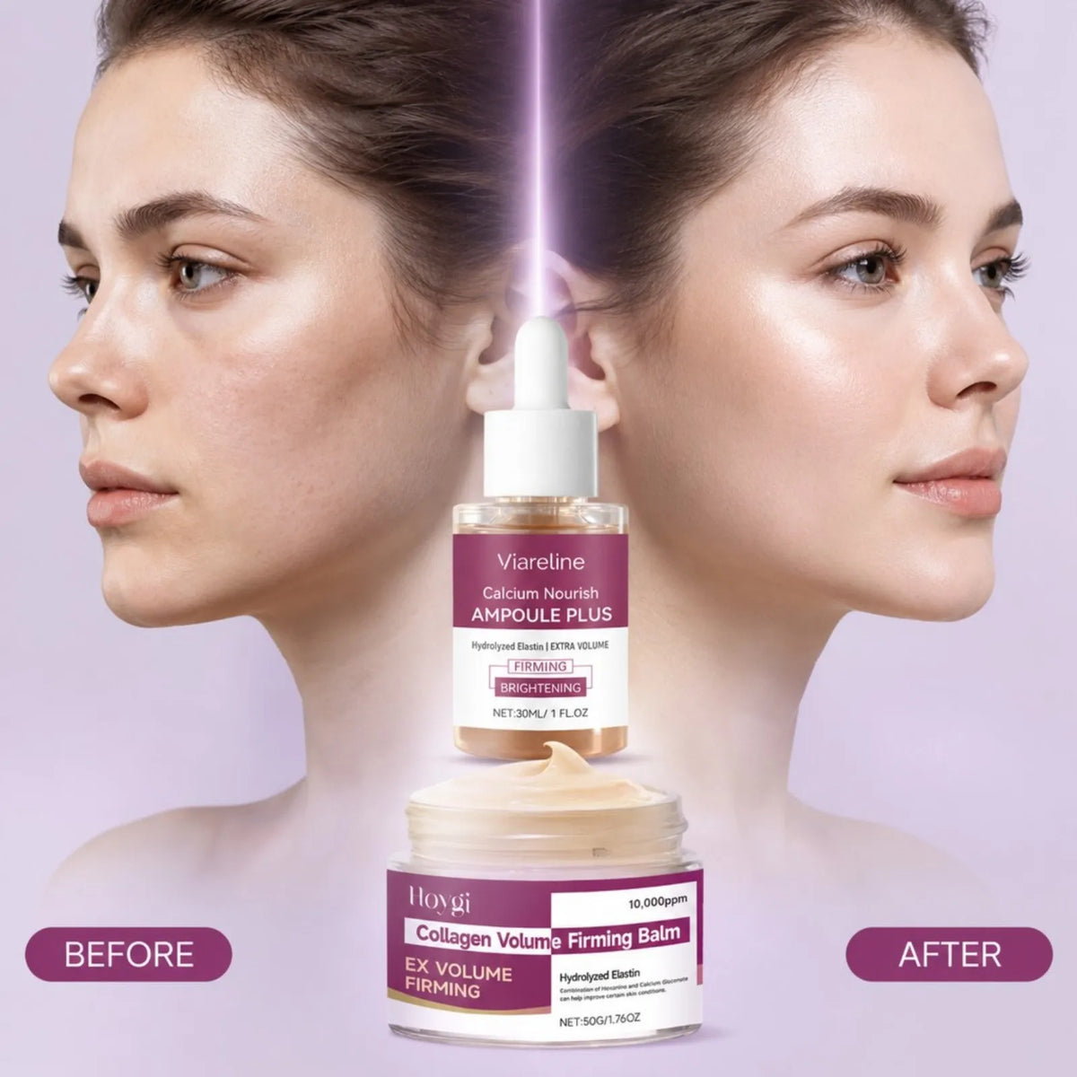 Korea Calcium Nourish Collagen Set Aging Calcium Volume Balm+Facial Serum+Eye Cream+Multi Balm Fade Fine Lines Daily Skincare