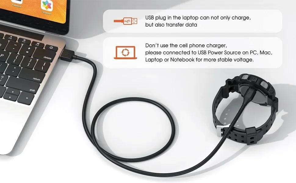 Type C USB Charging Cable For Garmin VenuX1 Quatix8 Charger Forerunner 970 165 255 Instinct3 3S 3X 2 Garmin Active6 Lily2 Active