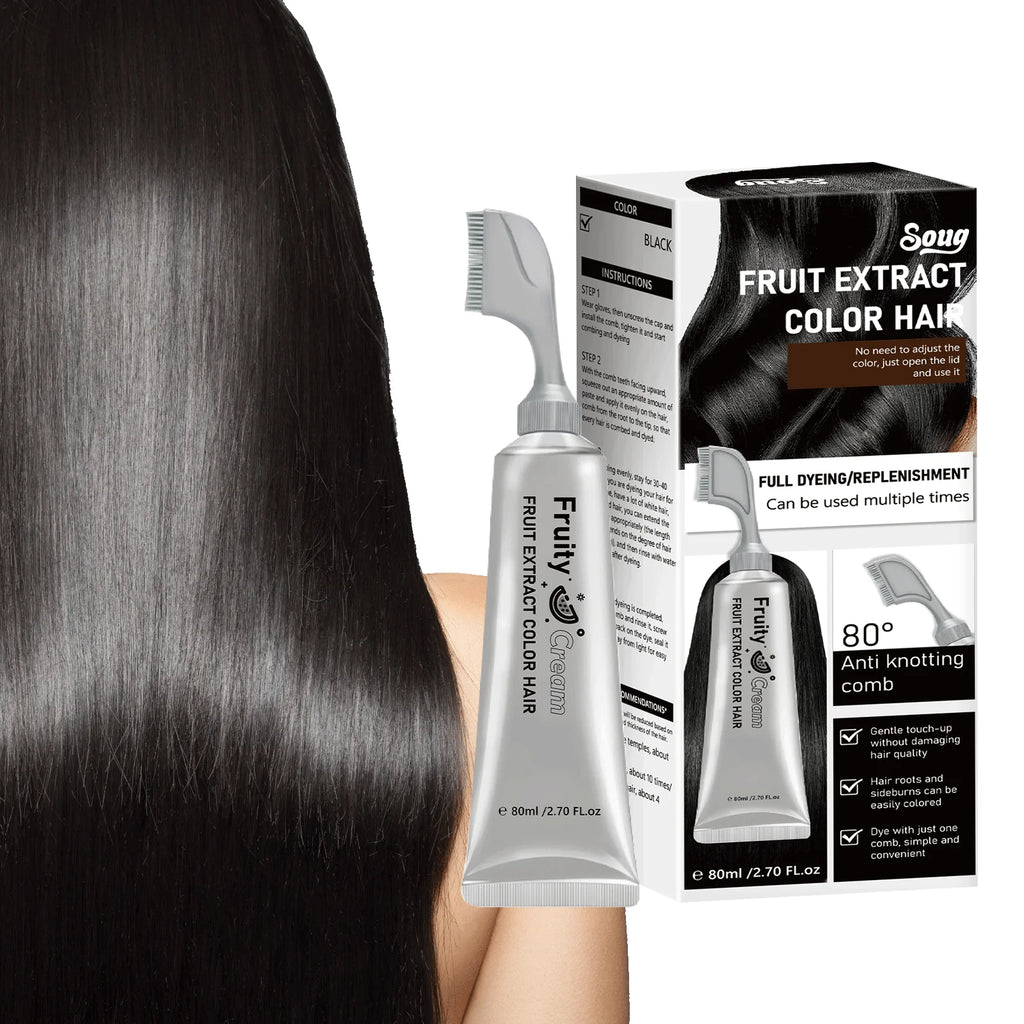Smoky Silver Grey Hair Dye Cream 100ml - Quick Coloring, Long-Lasting & No Damage DIY Styling for Professional Look.