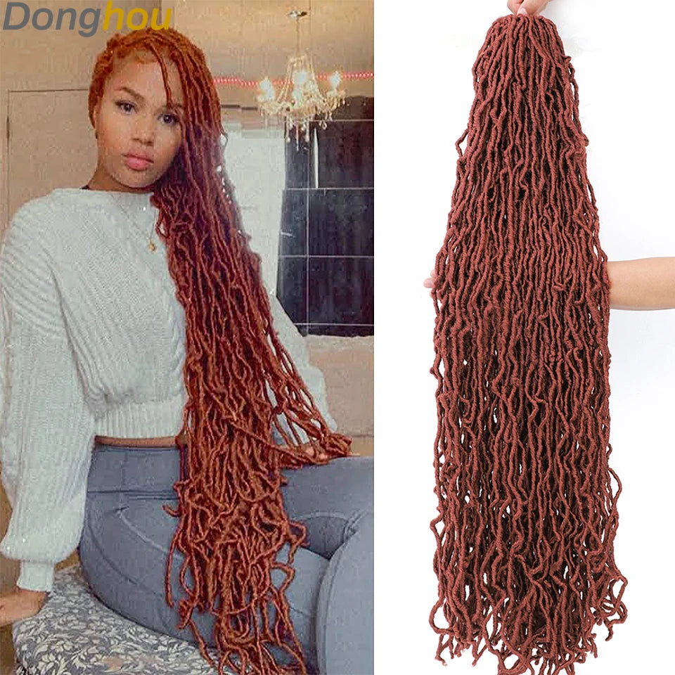18”24”36” Mix Green New Faux Locs Crochet Hair Synthetic Curly Dreadlocks Hair Extensions Faux Cheveux Soft Locs Crochet Braids