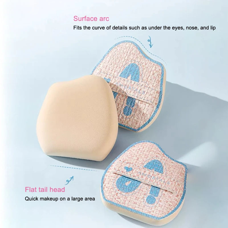 1/2 pcs Makeup Ultra-Thin Brush Set Foundation Brush With Traceless Sponge Powder Soft Puff Angled Head Makeup Brush Beauty Tool