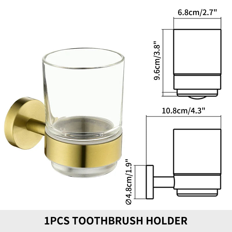 Bathroom Accessories Towel Rack Shelf Paper Holder Stainless Steel Toilet Brush Holder Hand Towel Ring Robe Hook Hanger Chrome
