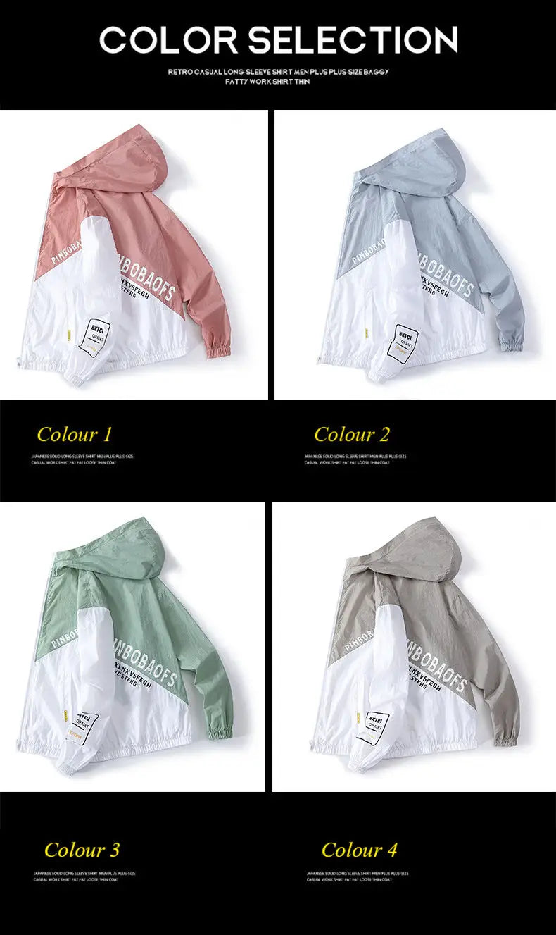 Men's Sunscreen Jacket Summer High Quality Casual Windbreaker Jacket Breathable Waterproof Outdoor Jacket Sunshine Proction