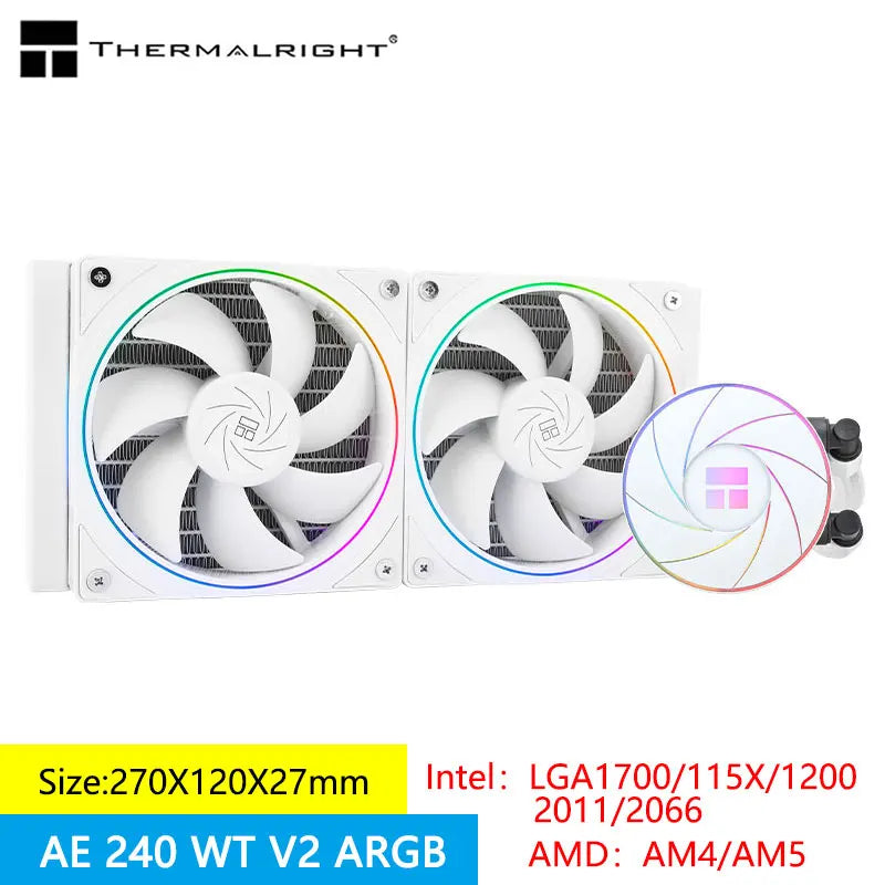 Thermalright Aqua Elite White 240 V2 All-in-one water cooling radiator Halo ARGB supports LGA1700/115X/2011/AM5/AM4