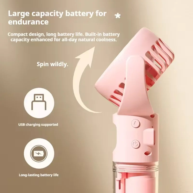 Wearable Handheld Mini Fan Outdoor Portable Cold Air Spray Fan With Humidification Function