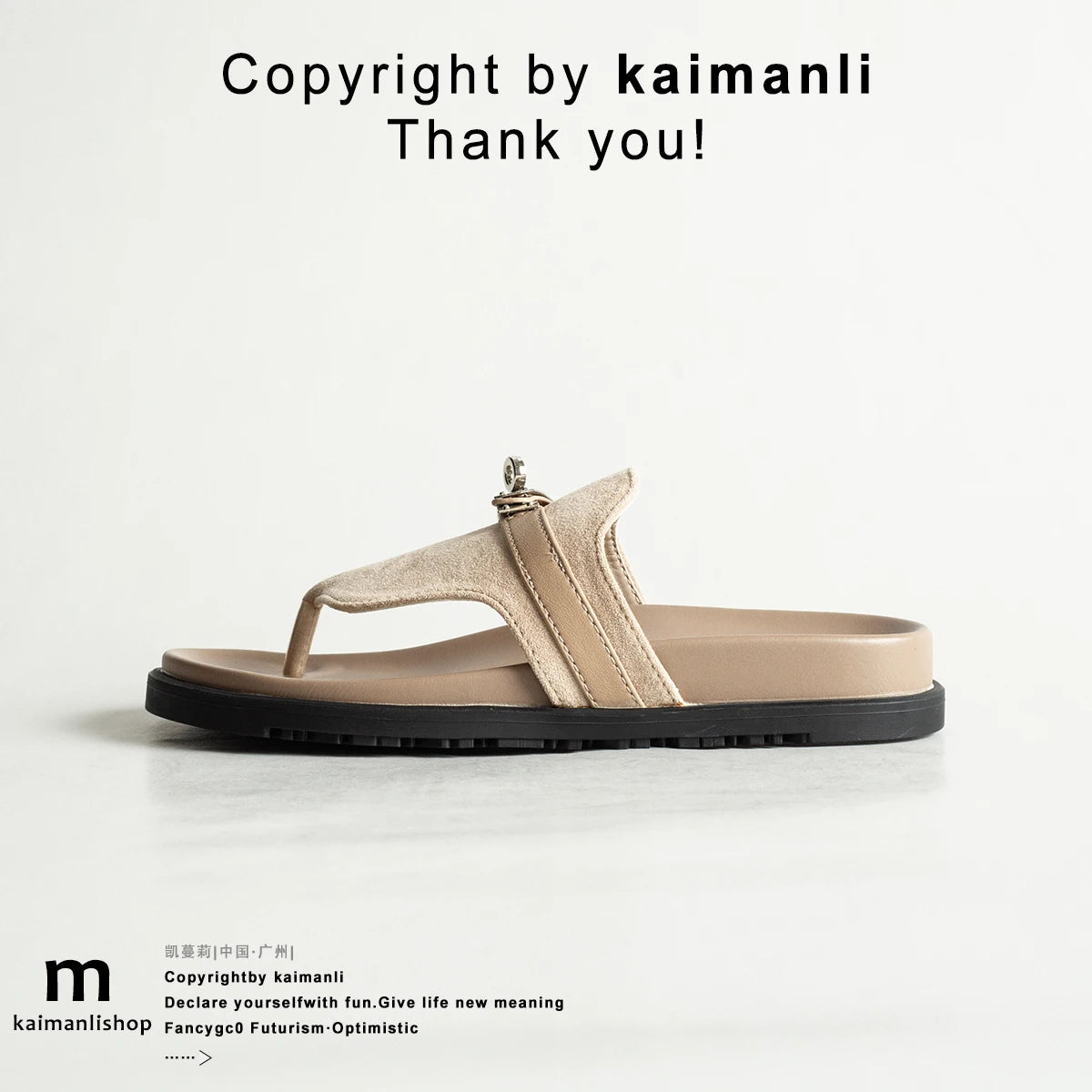 British Style Thick Bottom Slip-On Sandals Women Summer Foot-Strap Leather Half Slippers Beach Flat Heel Casual Shoes