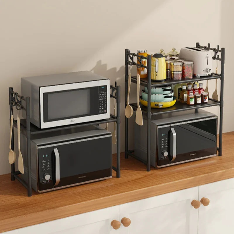 Kitchen Storage Rack Multi-Layer Microwave Rack Simple Standing Countertop Condiment Oven Organizer Shelf Kitchen Accessories