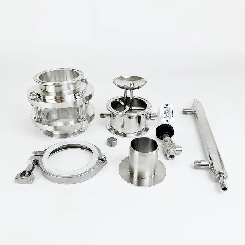 3" (76mm)OD91mm Sight Glass Rectification Module Set With Condenser And Thermowell Nipple  For Distillation,SS304