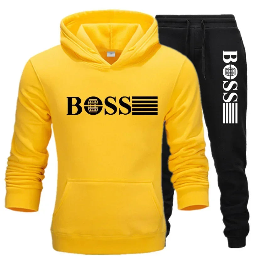 Autumn and winter two-piece sportswear, men and women's casual sportswear, with fashionable hoodie.