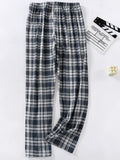 Men's Stylish Summer Pajama Pants, Thin Plaid Loungewear, Loose and Comfortable, Plus-Size Breathable Air-Conditioned Pants, Home Sleepwear