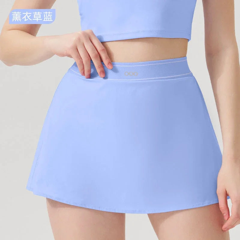 2026 Women's Casual Fashion Sports Short Sleeve and Running Comfortable Fitness Yoga Tennis Skirt