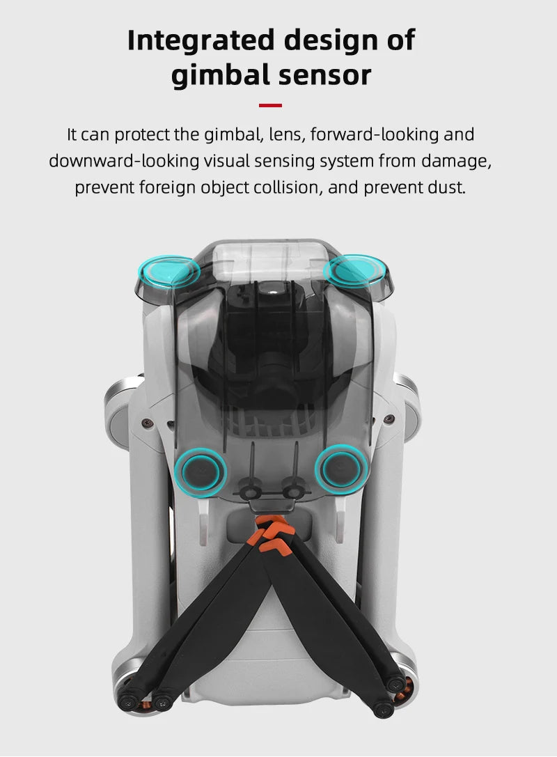 BRDRC Lens Cap for DJI Mini 3 Pro Drone Protective Gimbal Lock Cover Camera Guard Anti-Scratch Protector Props fixer Accessory