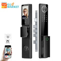 Glomarket Tuya Wifi App Unlock Digital Door Lock 3D Face Fingerprint Recognition Smart Video Intercom Aluminum Door Cloud