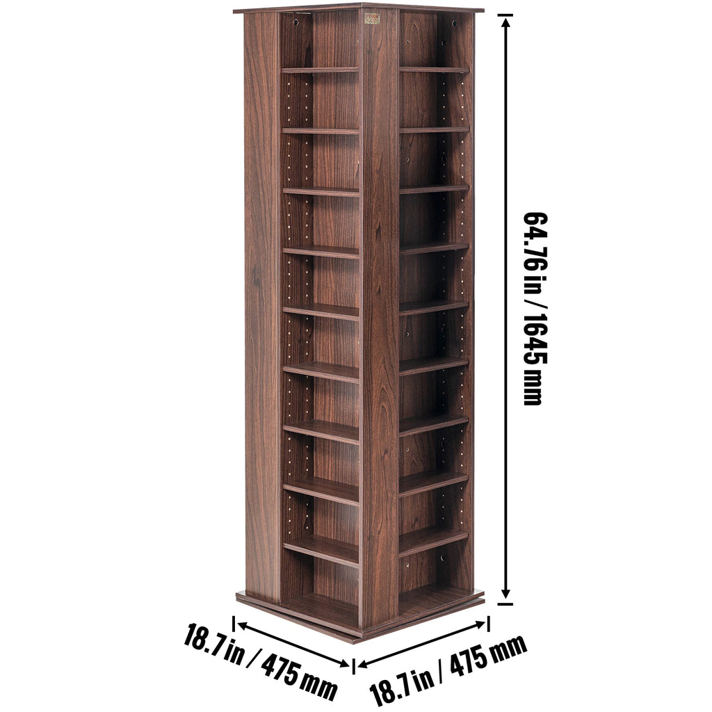 SucceBuy Media Storage Cabinet Rotating Media Tower Protects And Organizes Music Movie Video Games CD or Memorabilia Collections